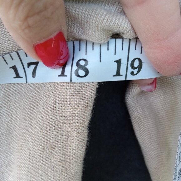 J.Jill LINEN Tan Khaki Layering Jacket Blazer Boho Bohemian Lagenlook Pockets - Picture 7 of 8